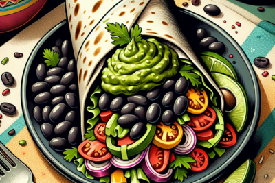 Burrito de Frijoles Negros con Guacamole Burrito de Frijoles Negros con Guacamole: Receta y Consejos