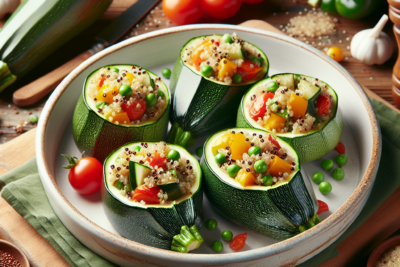 Calabacines Rellenos de Quinoa y Verduras Calabacines Rellenos de Quinoa y Verduras: Receta Paso a Paso