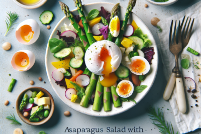 Ensalada de Esparragos con Huevo Poche Receta Fácil: Cómo Preparar una Deliciosa Ensalada de Espárragos con Huevo Poche - Guía Paso a Paso