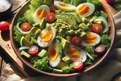 Ensalada de Huevo Duro y Aguacate Receta Exquisita: Cómo Preparar una Ensalada de Huevo Duro y Aguacate para una Dieta Saludable