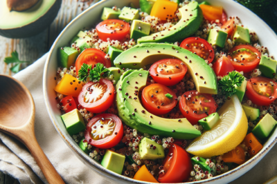 Ensalada de Quinoa con Aguacate y Tomate Ensalada de quinoa con aguacate y tomate: receta fácil