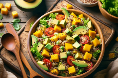 Ensalada de Quinoa con Mango y Aguacate Receta Fácil y Saludable: Ensalada de Quinoa con Mango y Aguacate - Mejora tu Bienestar