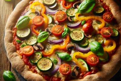 Pizza de Trigo Integral con Vegetales Receta Saludable: Cómo Preparar una Pizza de Trigo Integral con Vegetales Frescos