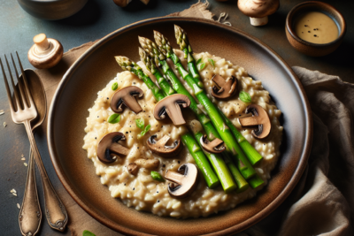 Risotto de Champinones y Esparragos Receta de Risotto de Champiñones y Espárragos para Sorprender