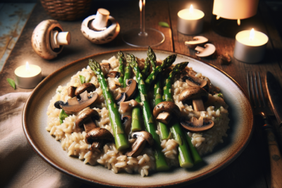 Risotto de Esparragos y Champinones ¿Cómo hacer risotto de espárragos y champiñones en casa?
