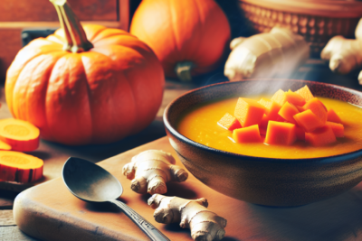 Sopa de Calabaza y Zanahoria con Jengibre Receta Exquisita: Cómo Preparar Sopa de Calabaza y Zanahoria con Jengibre - Guía Paso a Paso