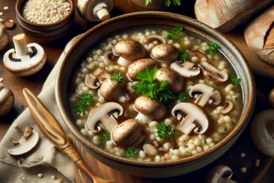 Sopa de Champinones y Cebada Receta deliciosa y nutritiva: Sopa de Champiñones y Cebada