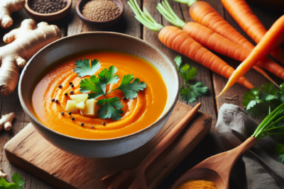 Sopa de Zanahoria y Jengibre Receta de sopa de zanahoria y jengibre