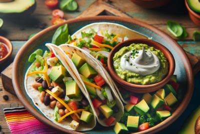 Tacos Vegetarianos con Salsa de Aguacate Receta Exquisita: Cómo Preparar Tacos Vegetarianos con Salsa de Aguacate en Casa