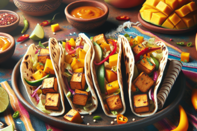 Tacos de Tofu con Salsa de Mango Receta de Tacos de Tofu con Salsa de Mango: Sabrosos y Fáciles