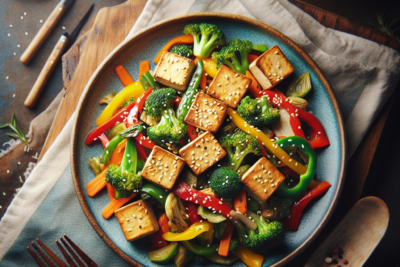 Tofu Salteado con Vegetales y Sesamo Receta Fácil y Nutritiva de Tofu Salteado con Vegetales y Sésamo: Guía Paso a Paso