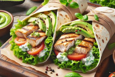 Wraps de Pescado con Salsa de Aguacate Receta Deliciosa: Wraps de Pescado con Salsa de Aguacate - Guía Paso a Paso