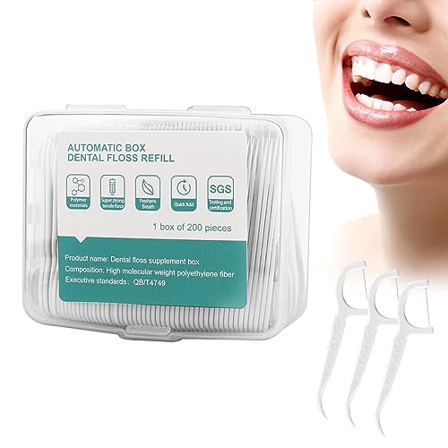 Hilo Dental con Mango, 200 pcs Palillos de Hilo