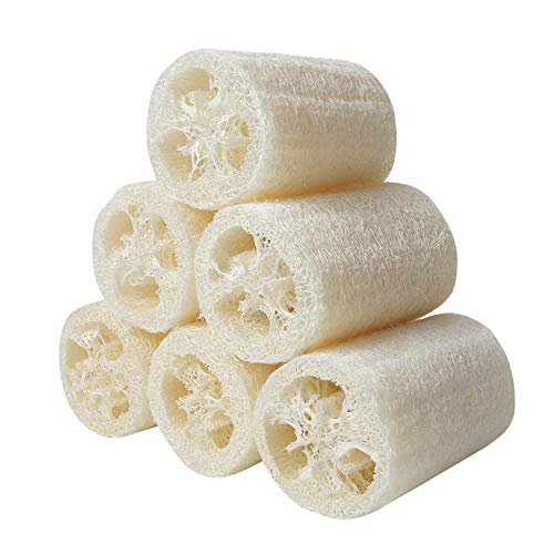 6 esponjas de luffa naturales, 10 cm, pepino, para