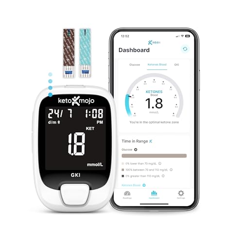 KETO-MOJO GKI Kit Bluetooth de prueba de glucosa y