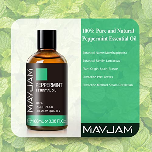 MAYJAM Aceite Esencial de Menta 100ml, Aceite de