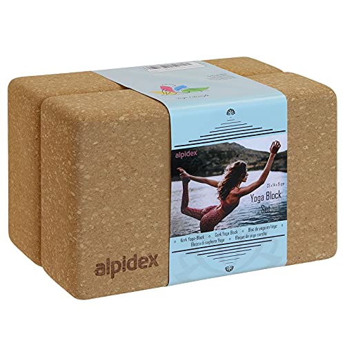 ALPIDEX Bloque de Corcho Juego de 2 Yoga Block