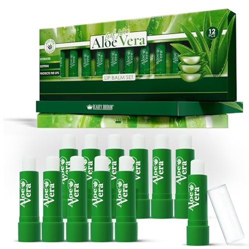 Juego de 12 bálsamos labiales de Aloe Vera de