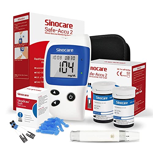 sinocare Medidor de Glucosa en Sangre, Kit Prueba