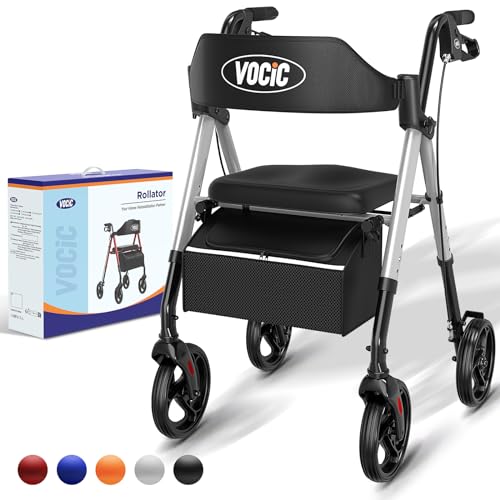 VOCIC Andador plegable y ligero con asiento,