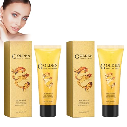 2 Piezas Mascarilla Facial, 24k Gold Peel Off Mask