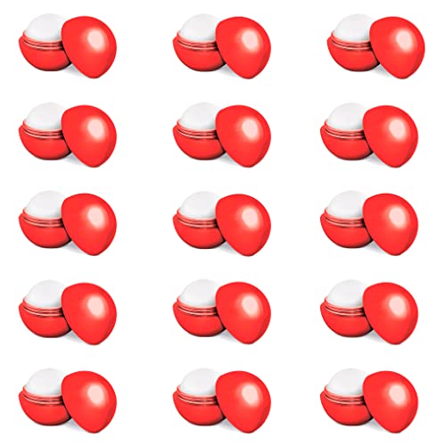 Bálsamos labiales rojos redondos con aroma a