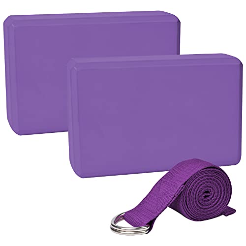 Kit Yoga 2 Pezzi: Blocchi In Schiuma EVA E Cintura - Accessori Per Pilates E Fitness | Leggeri E Stabil - Foto 3