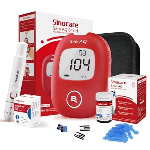 Sinocare Glucómetro, Medidor Glucosa en Sangre, 25